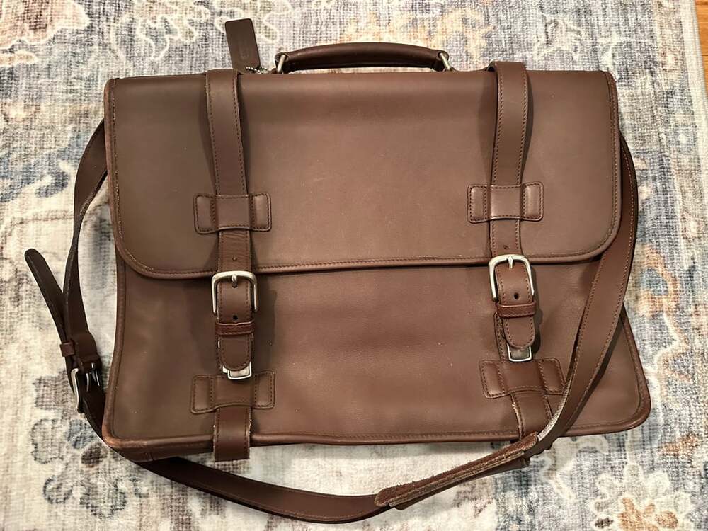 Vintage Coach Madison Brief in Brown Leather